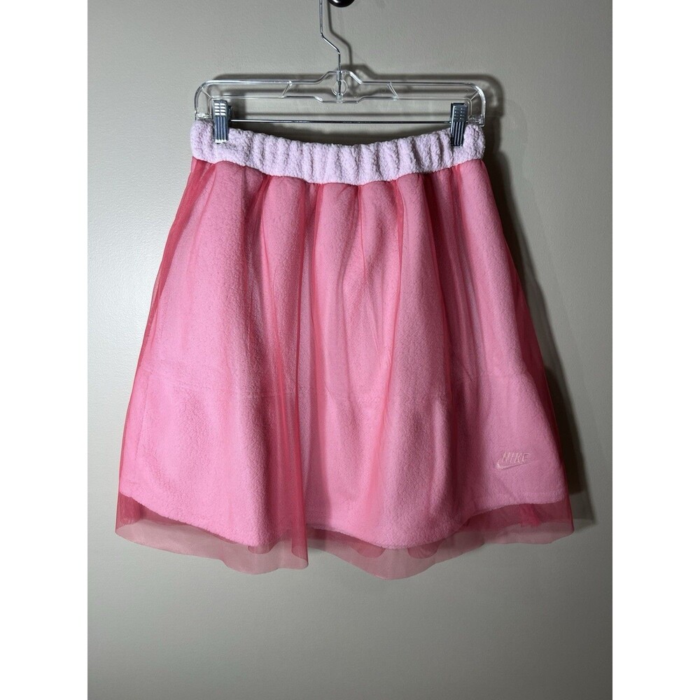 Nike Tulle Layered Fleece Mesh SKIRT Girls Pink Size XL NEW